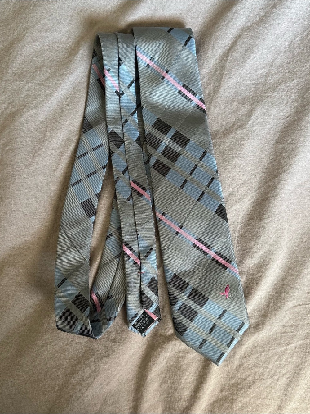 Susan G Komen Gray Plaid Tie and Bow Tie